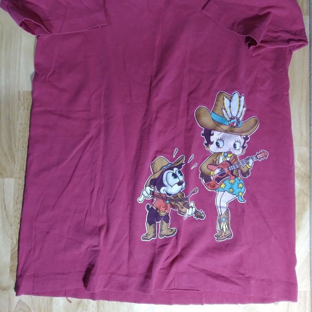 Vintage Betty Boop & Bimbo Illustration T-Shirt